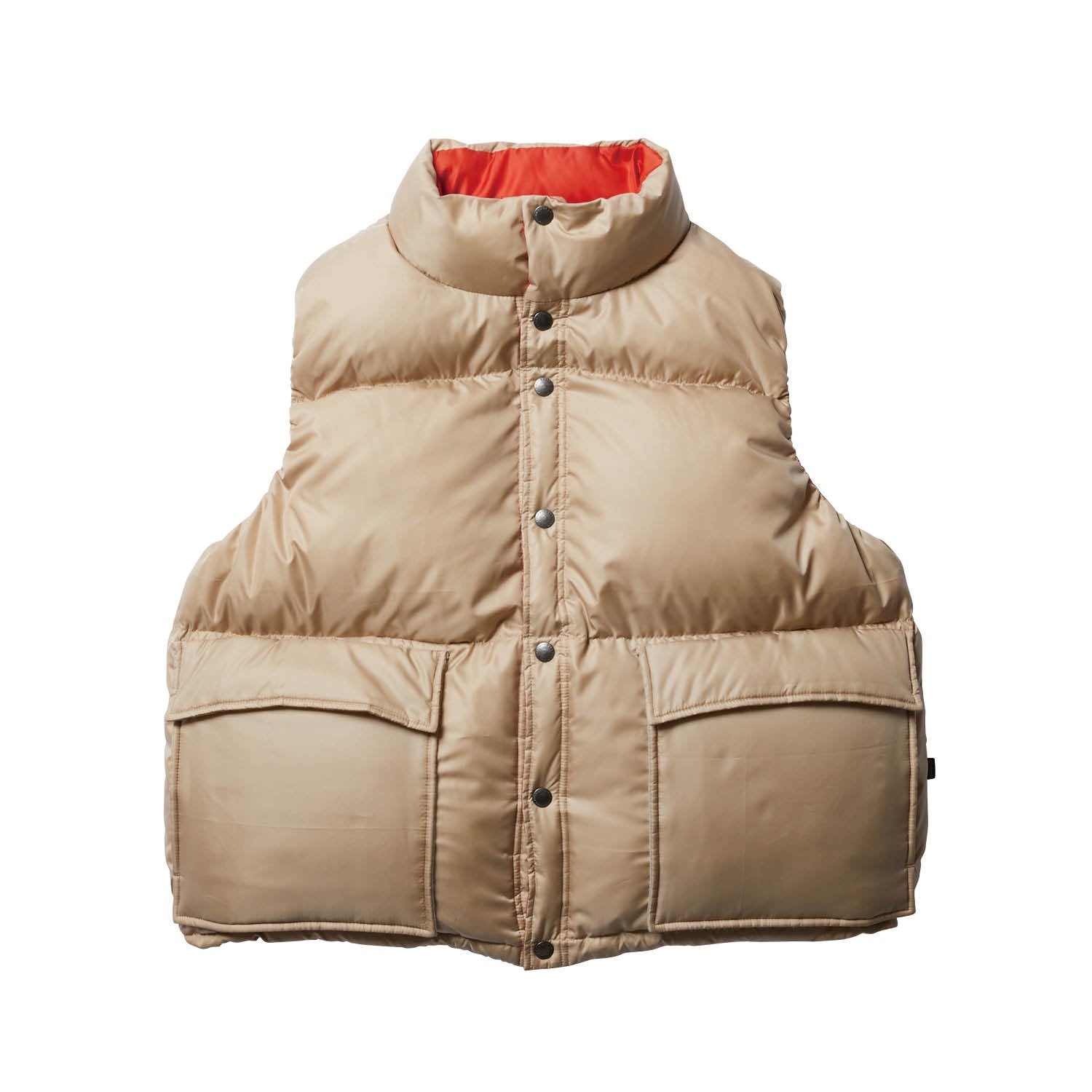 FUJI REVERSIBLE DOWN VEST - BEIGE/ORANGE