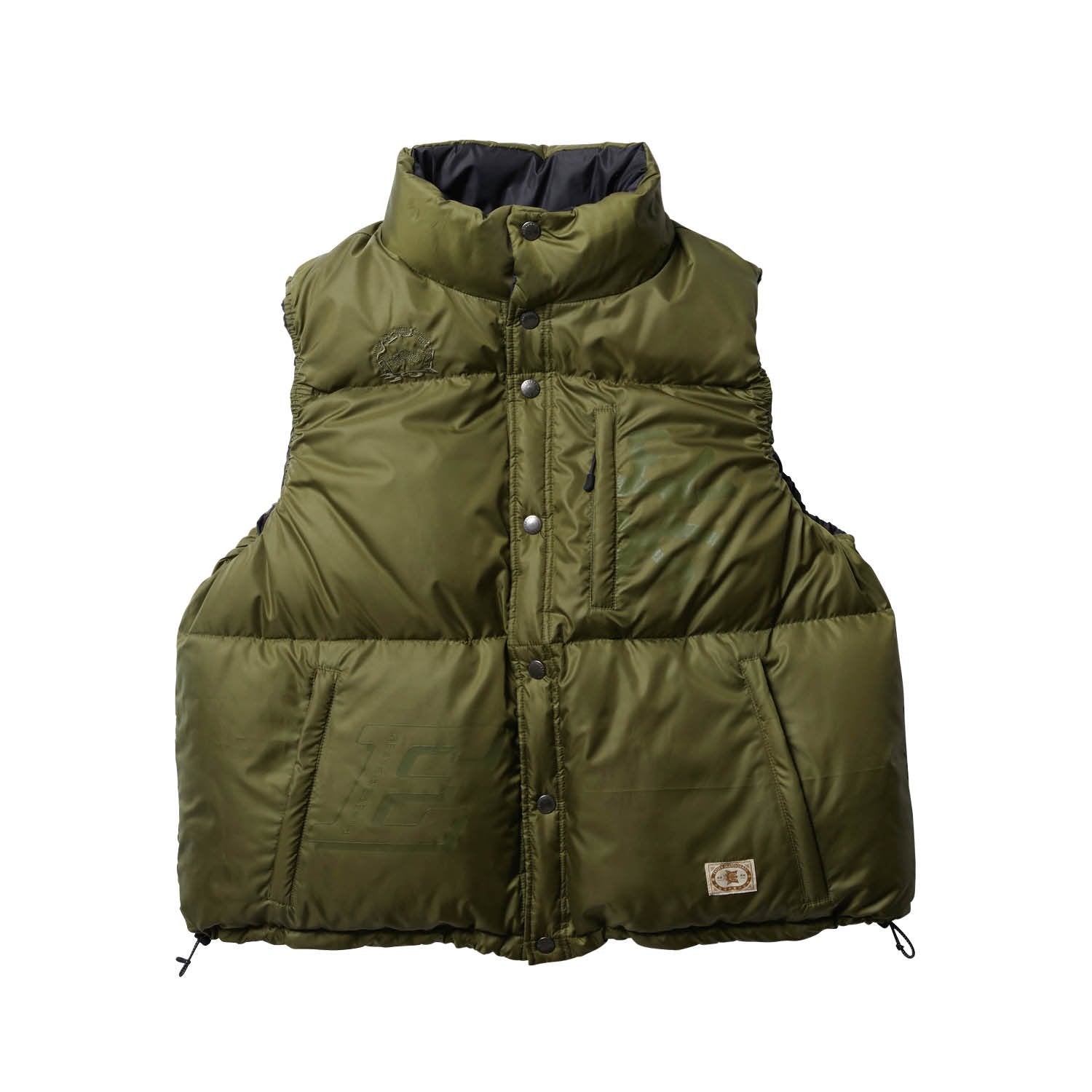 FUJI REVERSIBLE DOWN VEST - BLACK/OLIVE – Evisen Skateboards ゑ