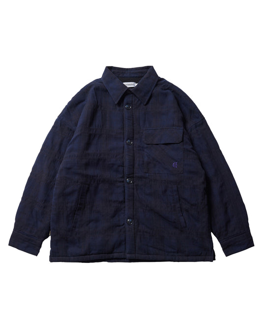 SHAO PLAID FLEECE JACKET - NAVY