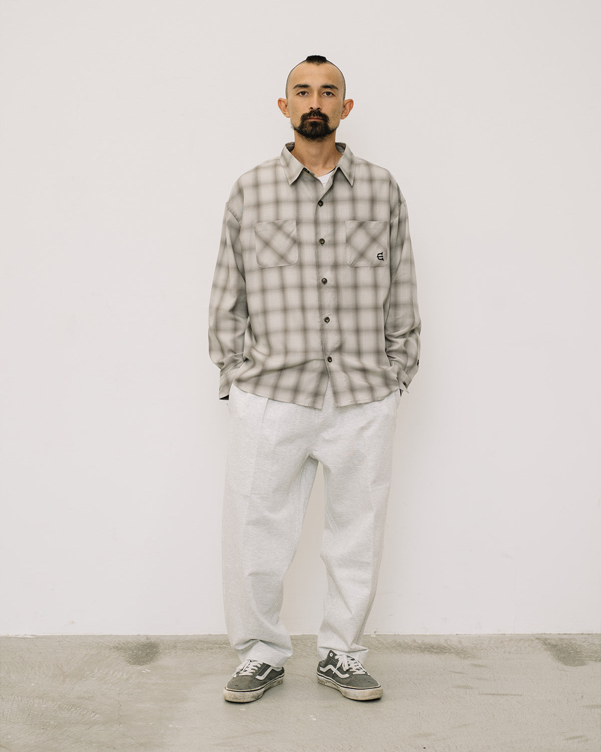 WILLIAM CHECK L/S SHIRT - GREY – Evisen Skateboards ゑ (エビセン