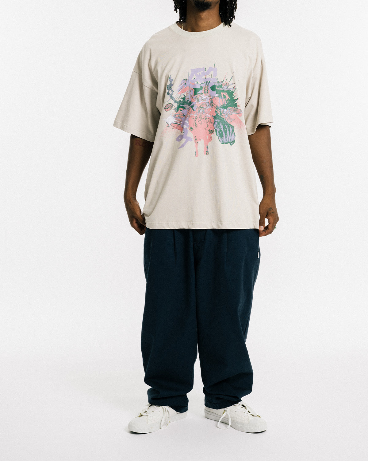NAGURIKOMI TEE -  BEIGE