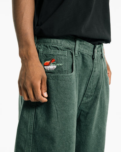 SUSHI DENIM SHORTS - LIGHT GREEN