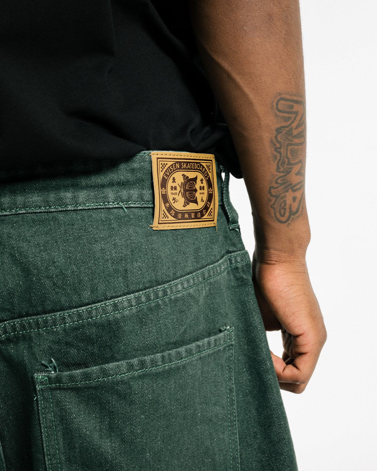 SUSHI DENIM SHORTS - LIGHT GREEN