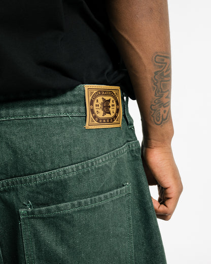 SUSHI DENIM SHORTS - LIGHT GREEN