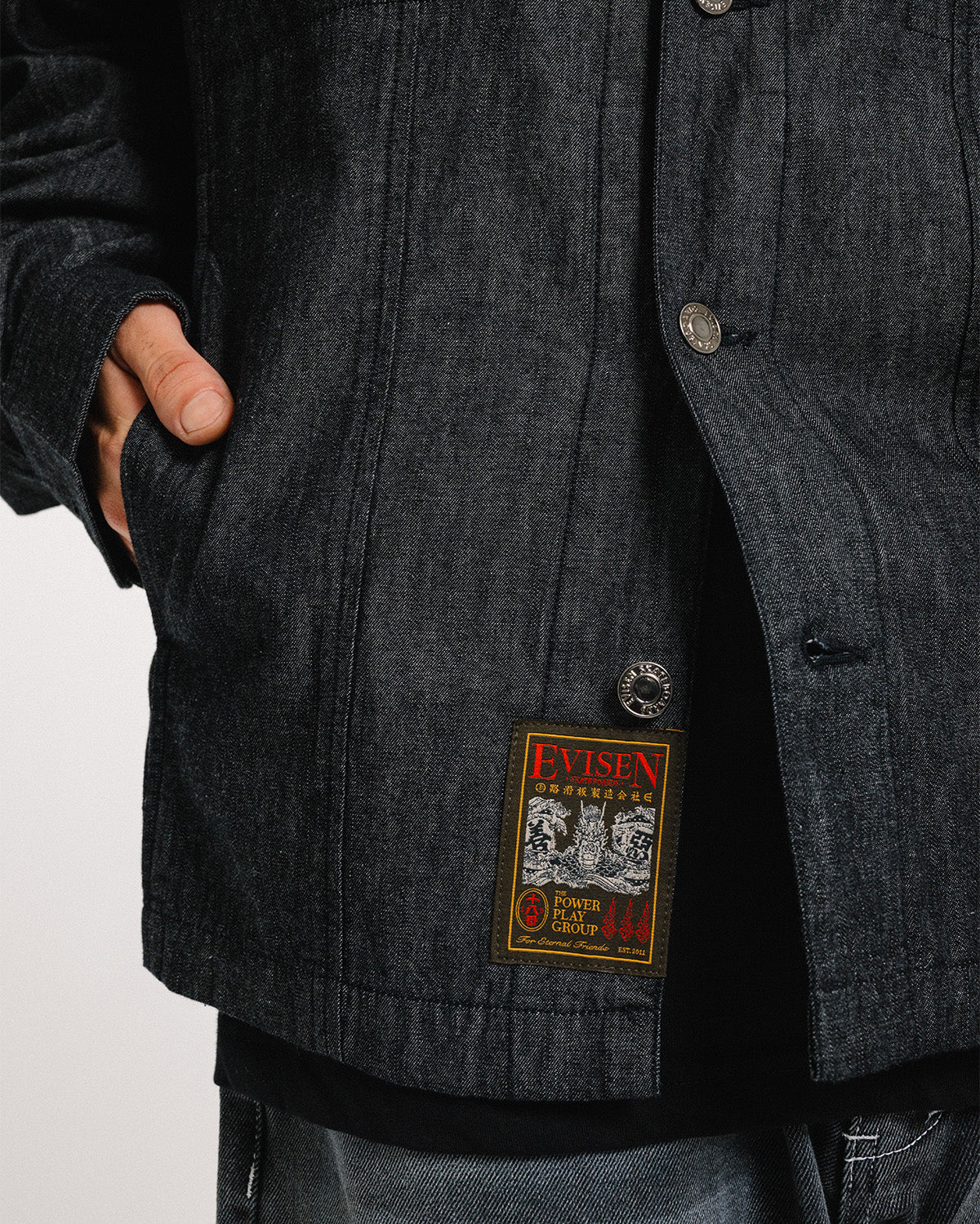 2ND CHAMBRAY DENIM SHIRT - BLACK