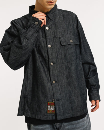 2ND CHAMBRAY DENIM SHIRT - BLACK
