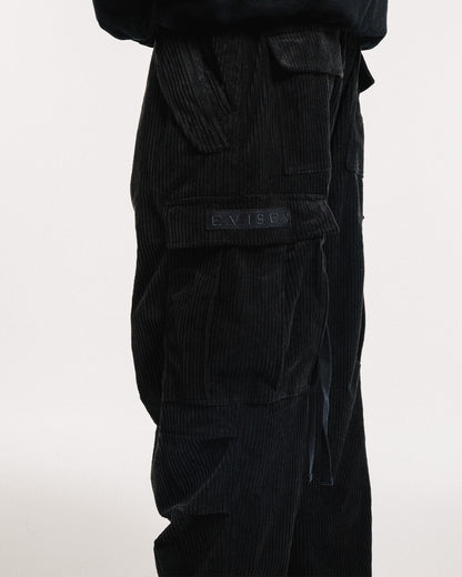 EQUALIZER CORD CARGO PANTS - BLACK