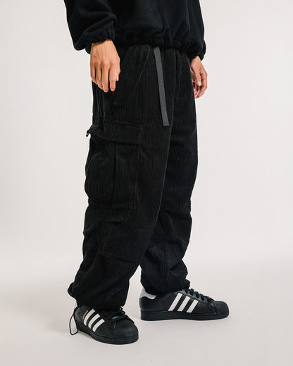 EQUALIZER CORD CARGO PANTS - BLACK