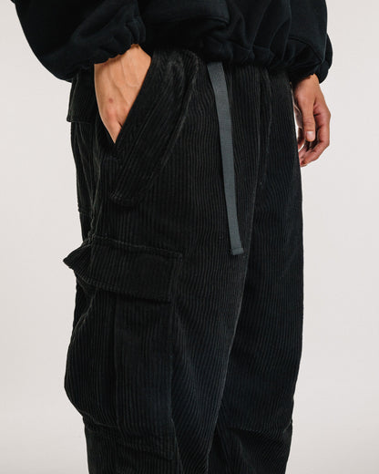 EQUALIZER CORD CARGO PANTS - BLACK