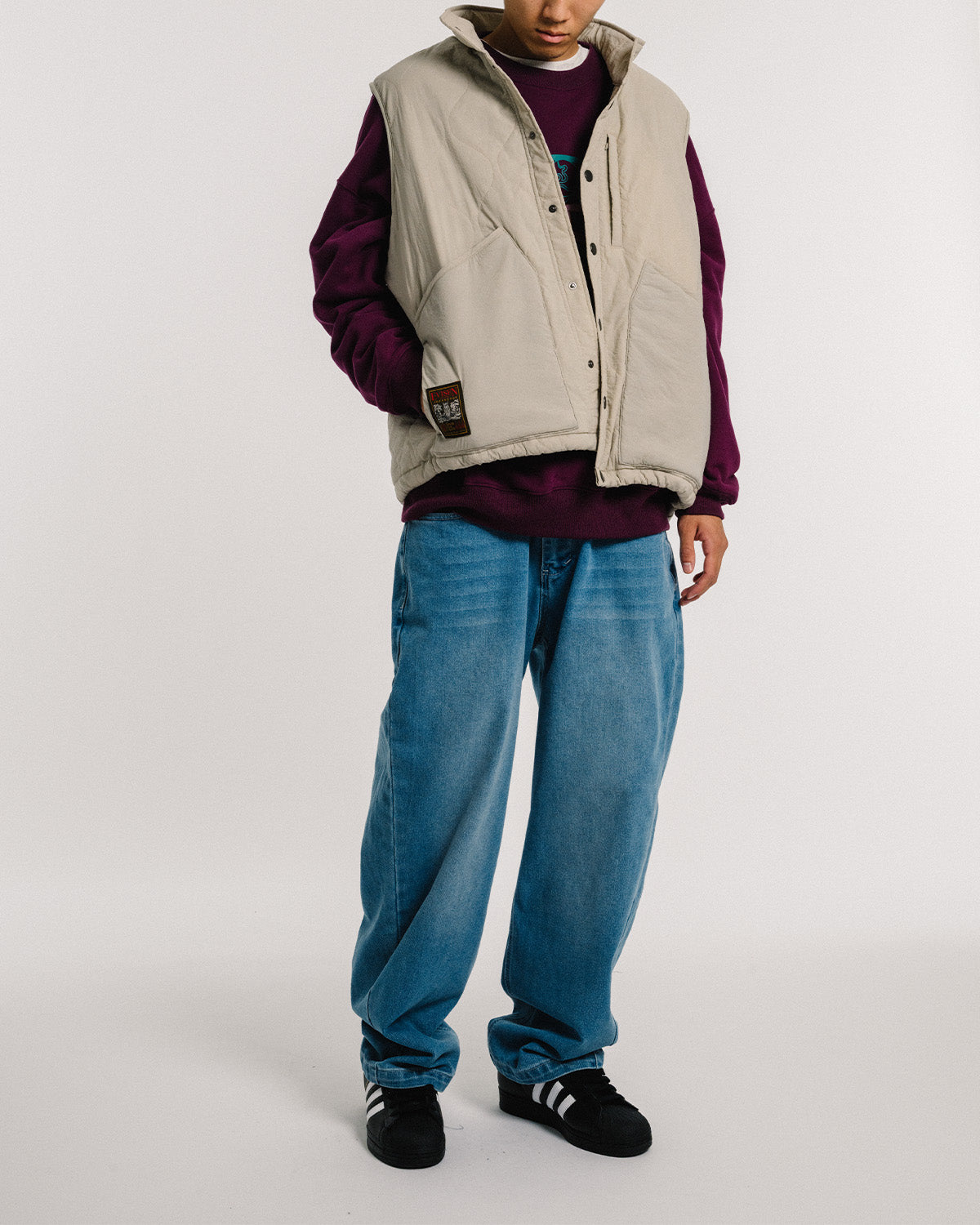 MIND LIGHT QUILTING VEST - BEIGE – Evisen Skateboards ゑ (エビセン