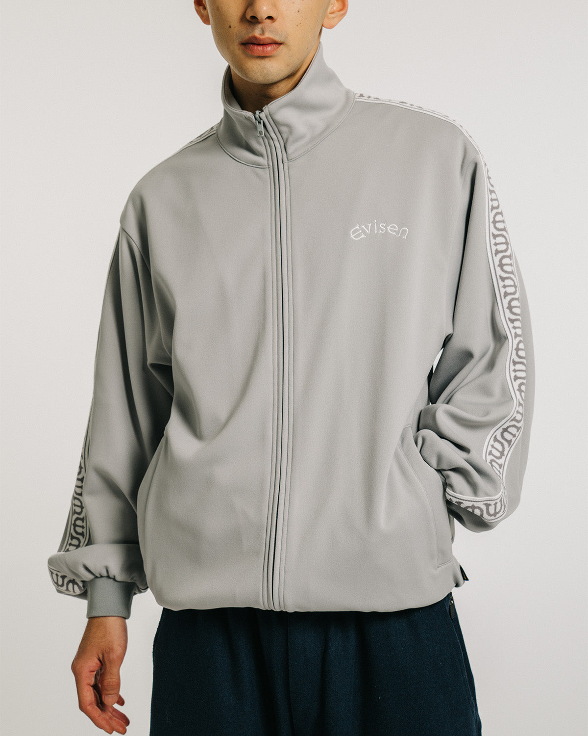 E LOGO TRACK JACKET - GRAY