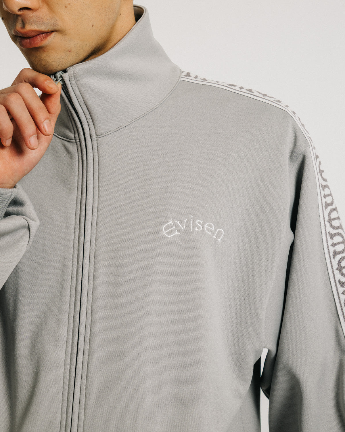E LOGO TRACK JACKET - GRAY