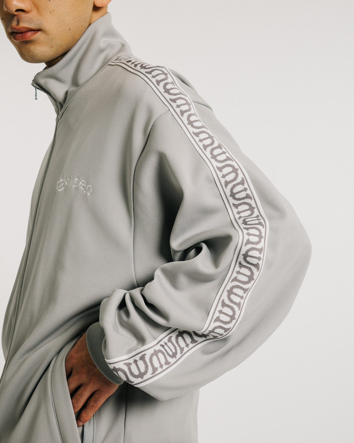 E LOGO TRACK JACKET - GRAY
