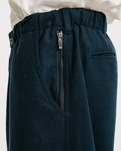 2-WAY WOOL WIDE PANTS - NAVY