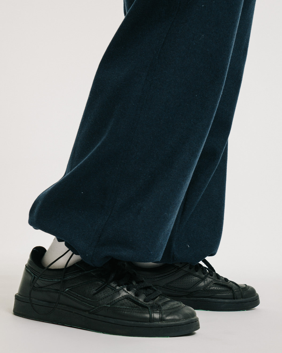 2-WAY WOOL WIDE PANTS - NAVY