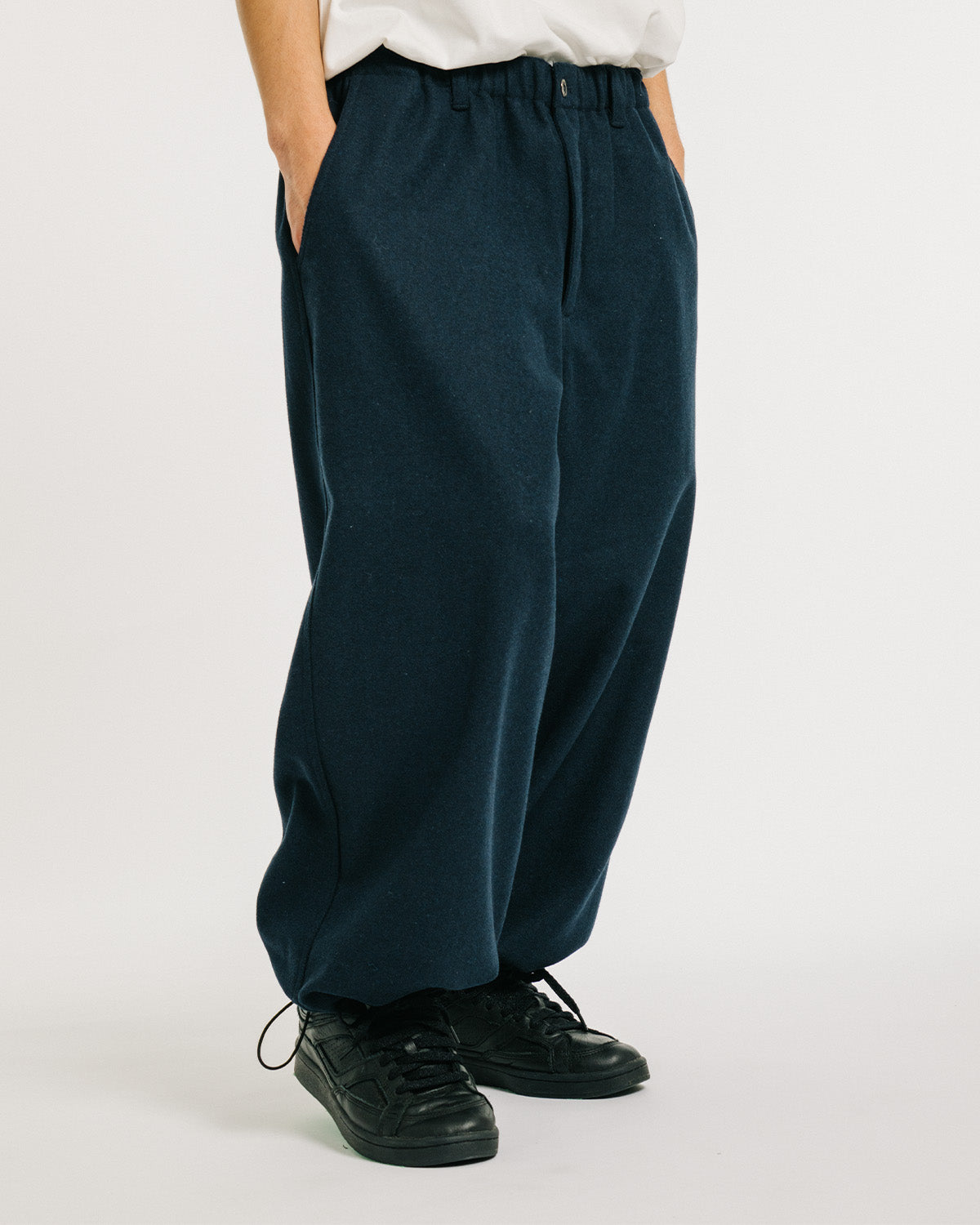 2-WAY WOOL WIDE PANTS - NAVY – Evisen Skateboards ゑ (エビセン