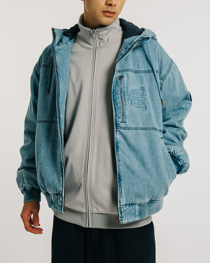 EYE FIRE DENIM PUFF JACKET - BLUE