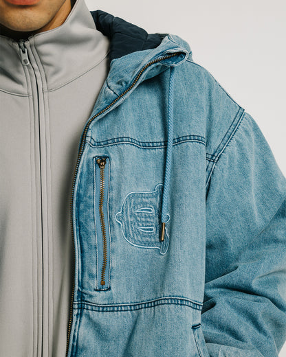 EYE FIRE DENIM PUFF JACKET - BLUE