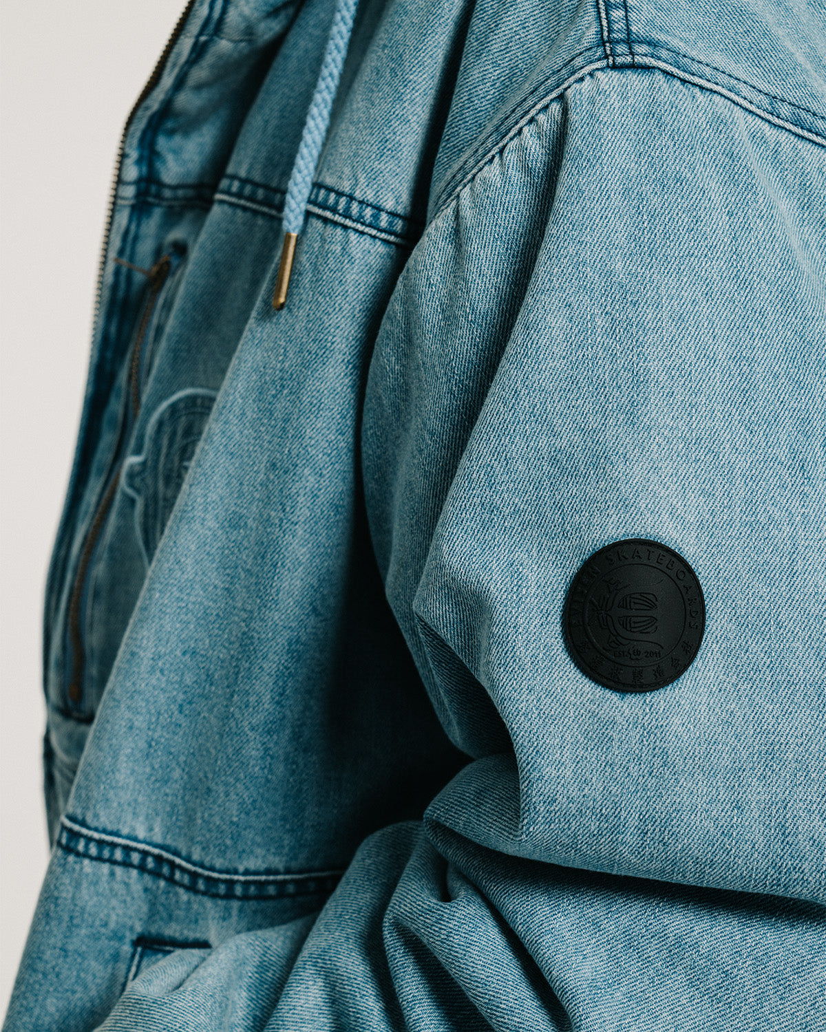 EYE FIRE DENIM PUFF JACKET - BLUE