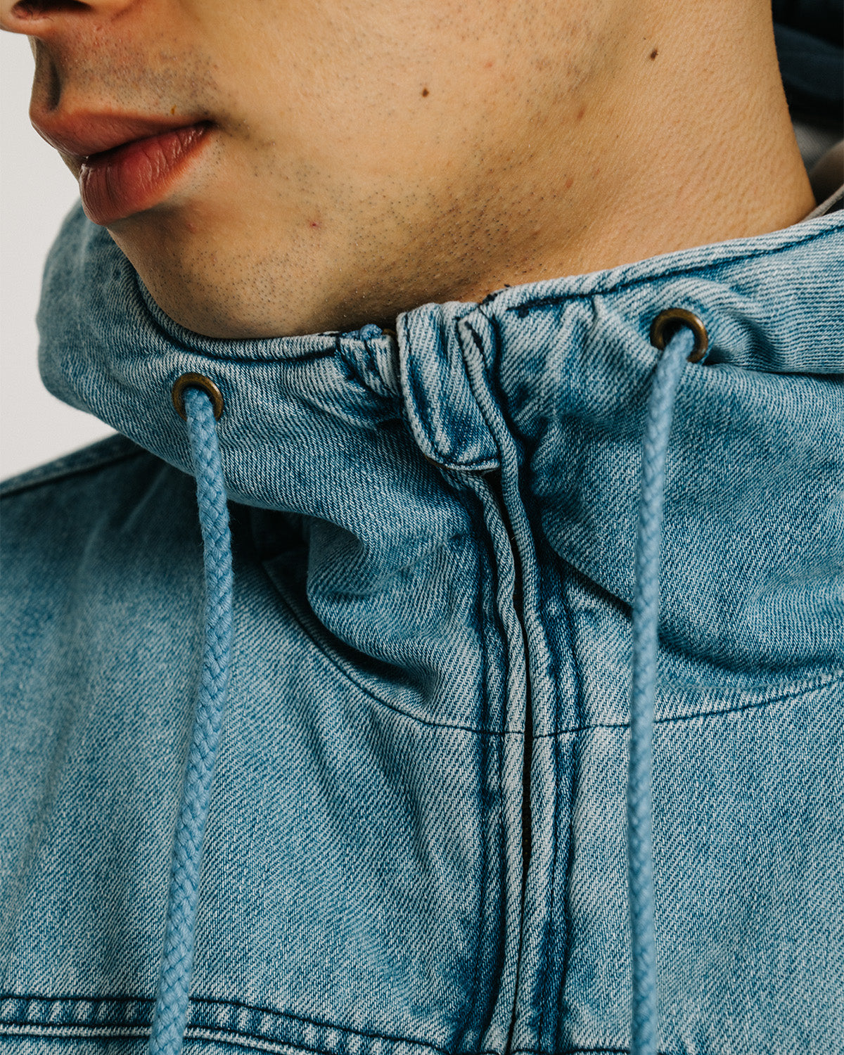 EYE FIRE DENIM PUFF JACKET - BLUE