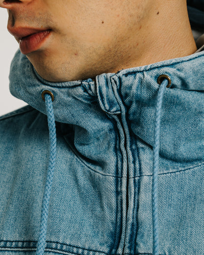 EYE FIRE DENIM PUFF JACKET - BLUE