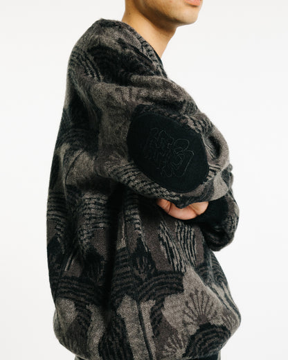 KABUTO MOHAIR CREW KNIT - BLACK / GREY