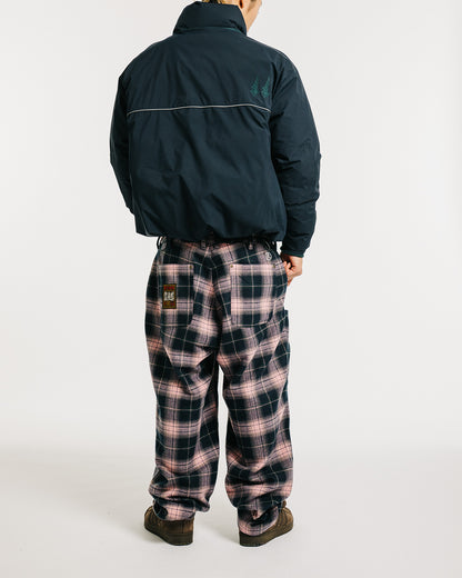 CHECK WOOL PAINTER PANTS - PINK