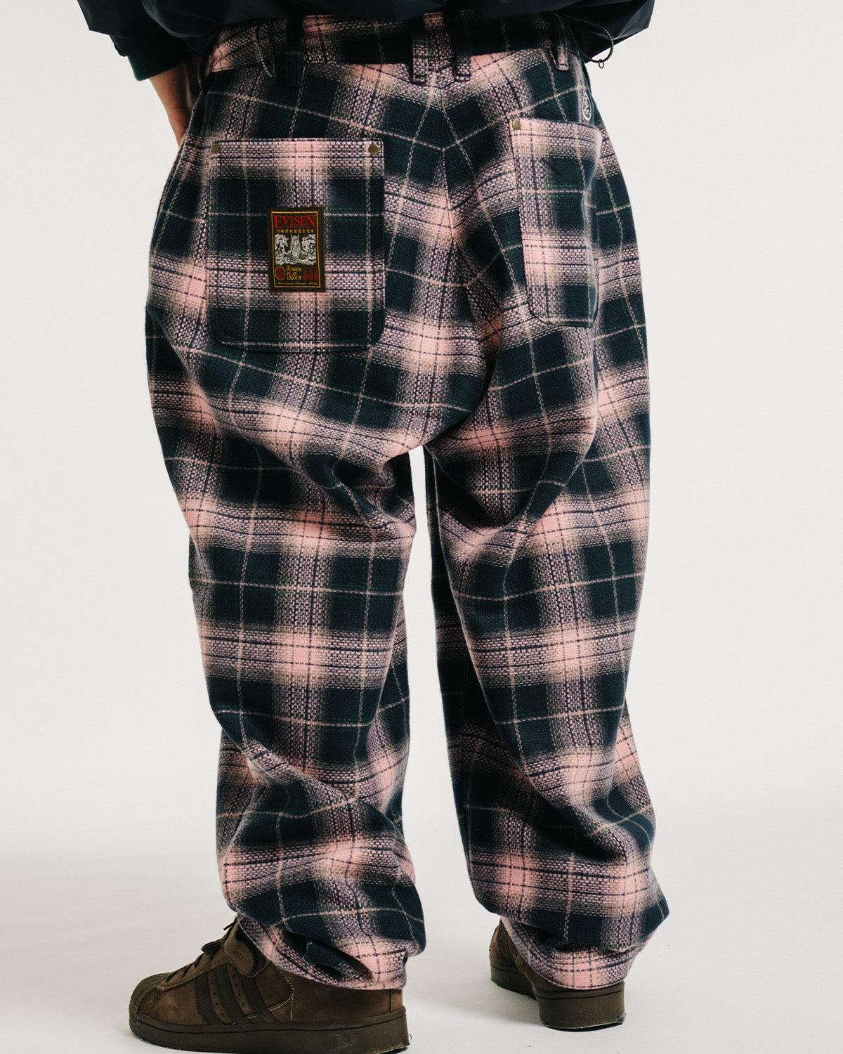 CHECK WOOL PAINTER PANTS