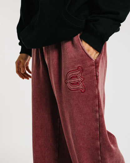 LOGO SWEAT PANTS - BURGUNDY