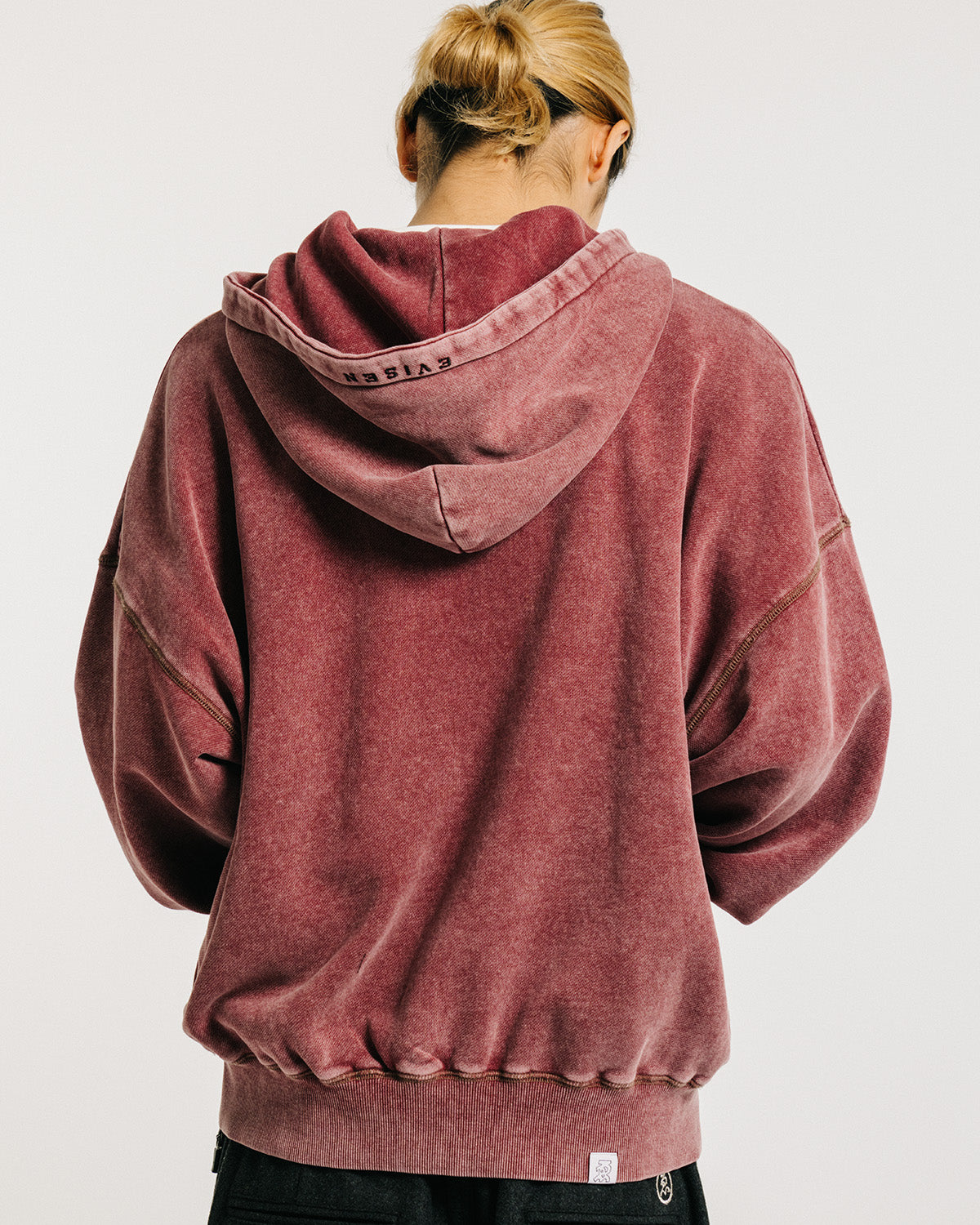 LOGO ZIP HOODIE - BURGUNDY