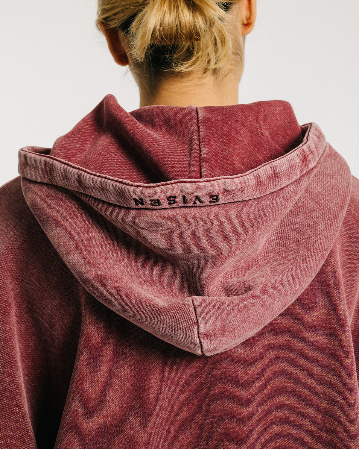 LOGO ZIP HOODIE - BURGUNDY