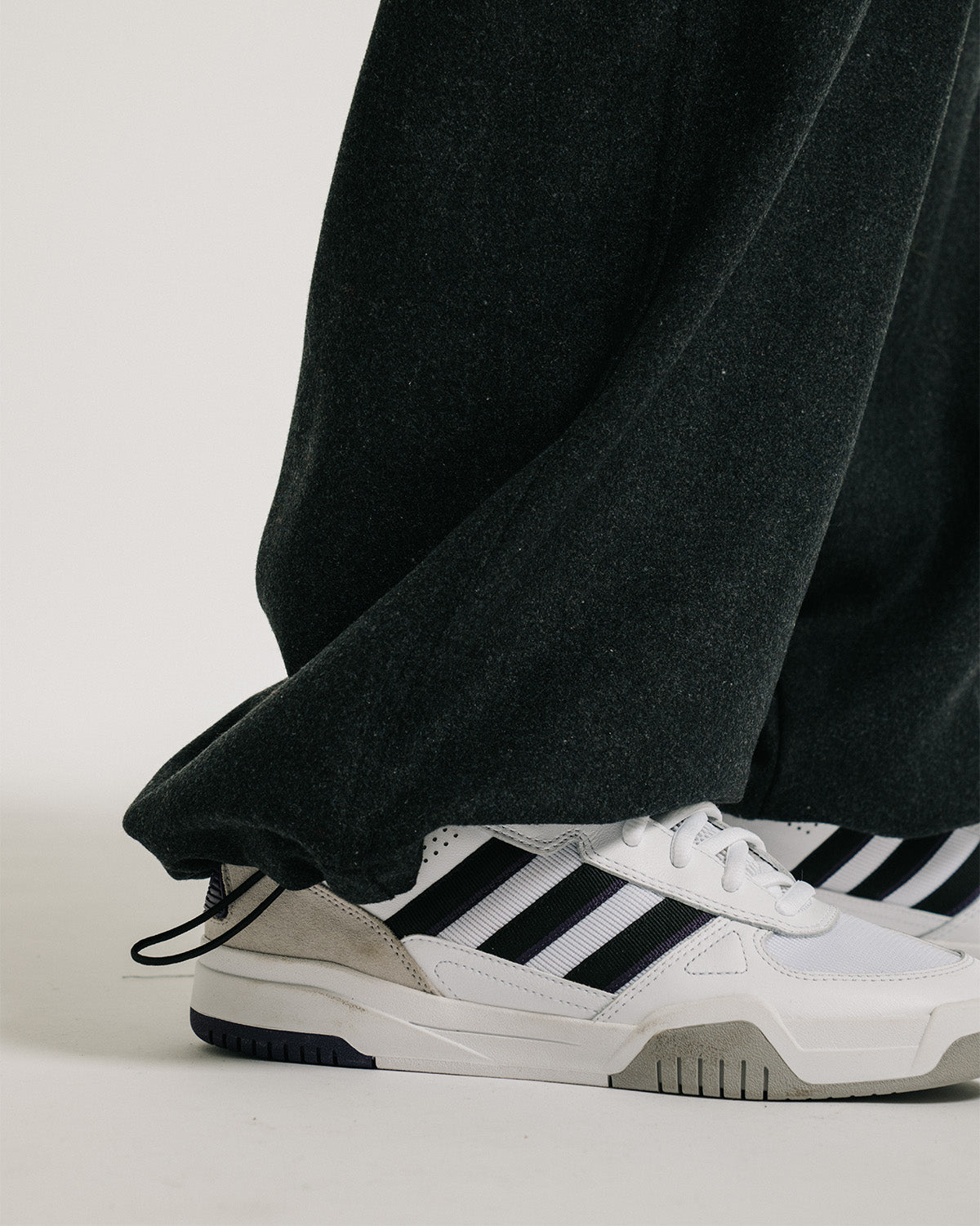 2-WAY WOOL WIDE PANTS - CHARCOAL