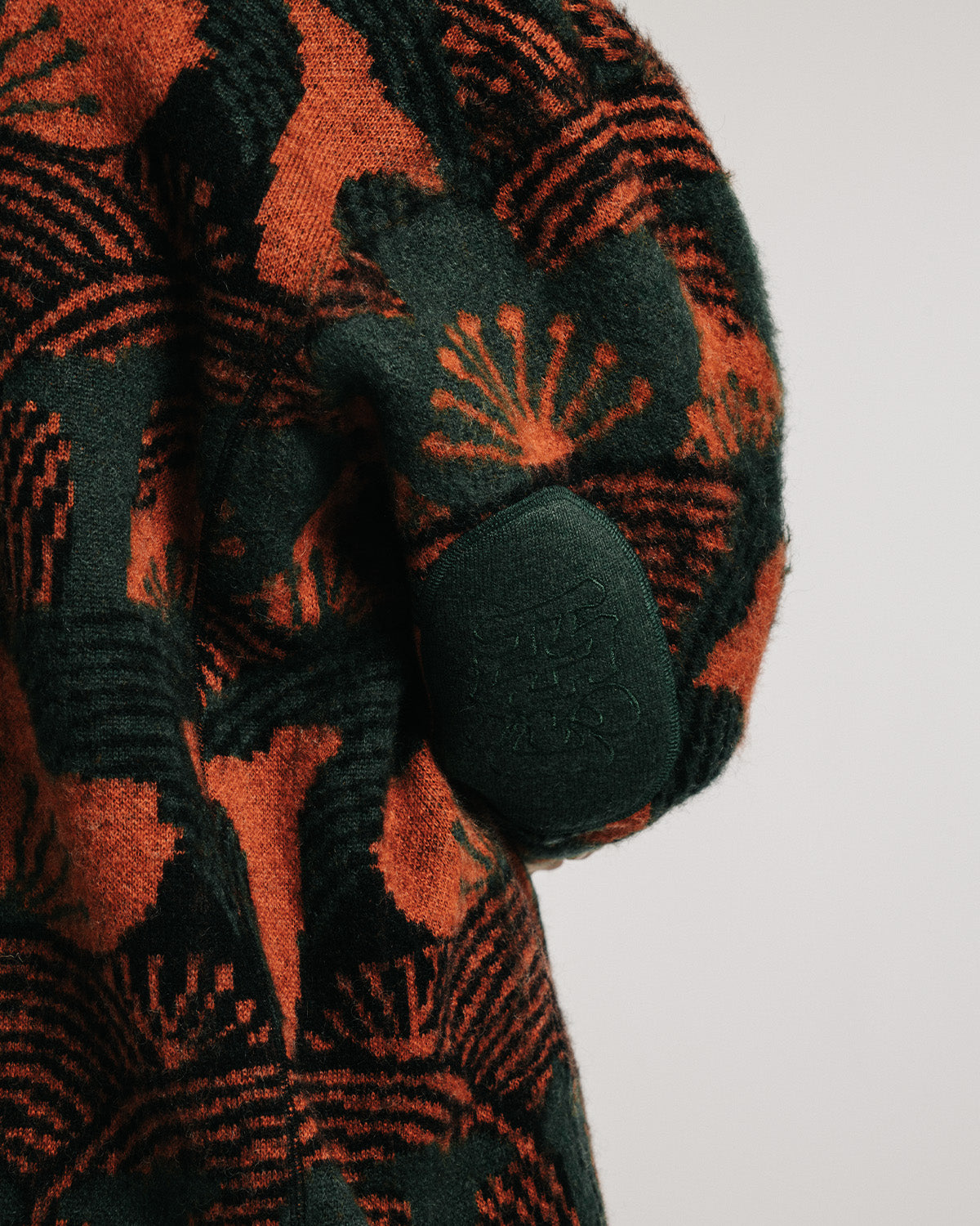 KABUTO MOHAIR CREW KNIT - ORANGE / GREEN
