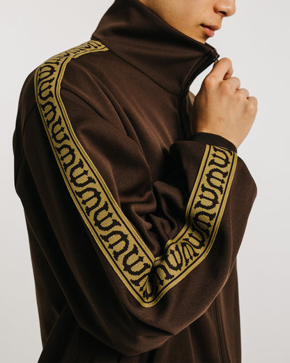 E LOGO TRACK JACKET - BROWN