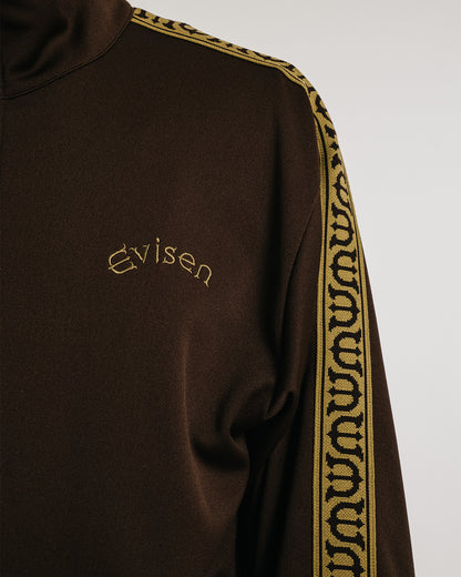 E LOGO TRACK JACKET - BROWN
