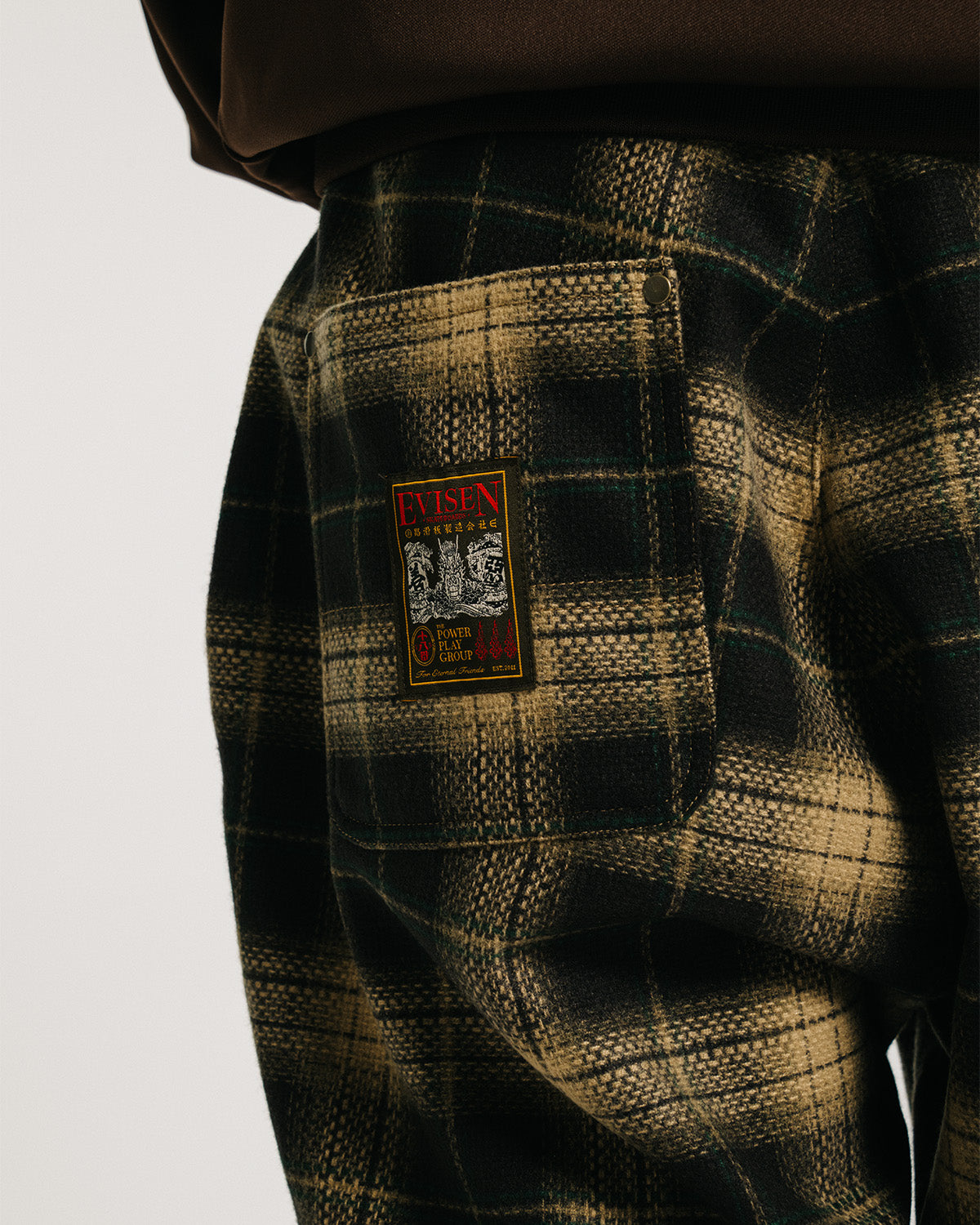 CHECK WOOL PAINTER PANTS - YELOW