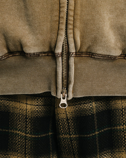 LOGO ZIP HOODIE - MOCHA