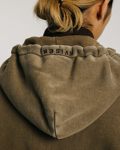 LOGO ZIP HOODIE - MOCHA