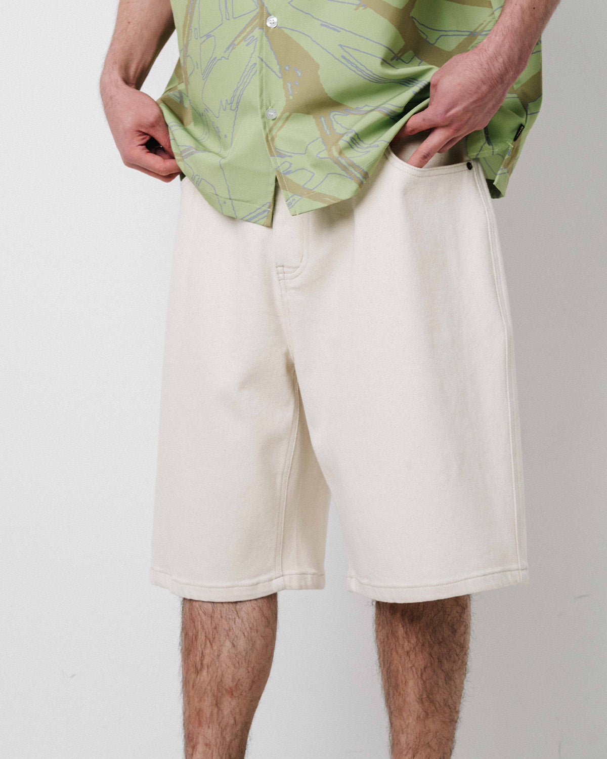 SUSHI DENIM SHORTS - IVORY