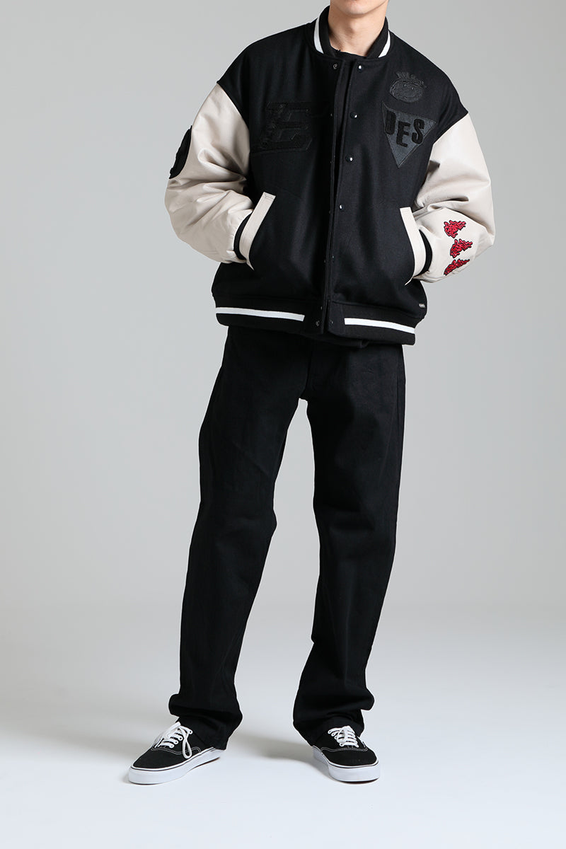 EVISEN / DELUXE VARSITY BOYS JACKET - WHITE