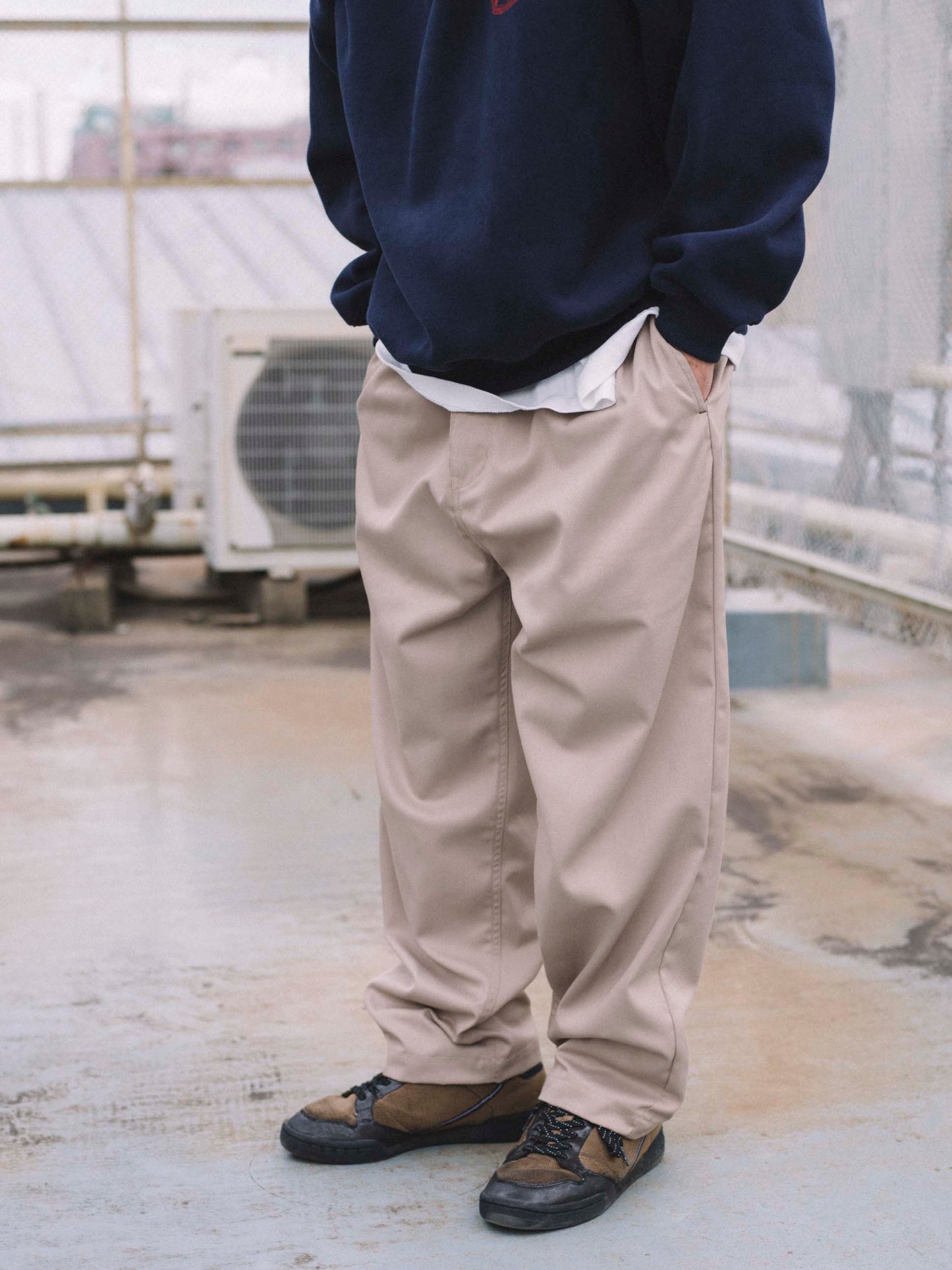 TWILL BOHEMIAN PANTS - WHITE