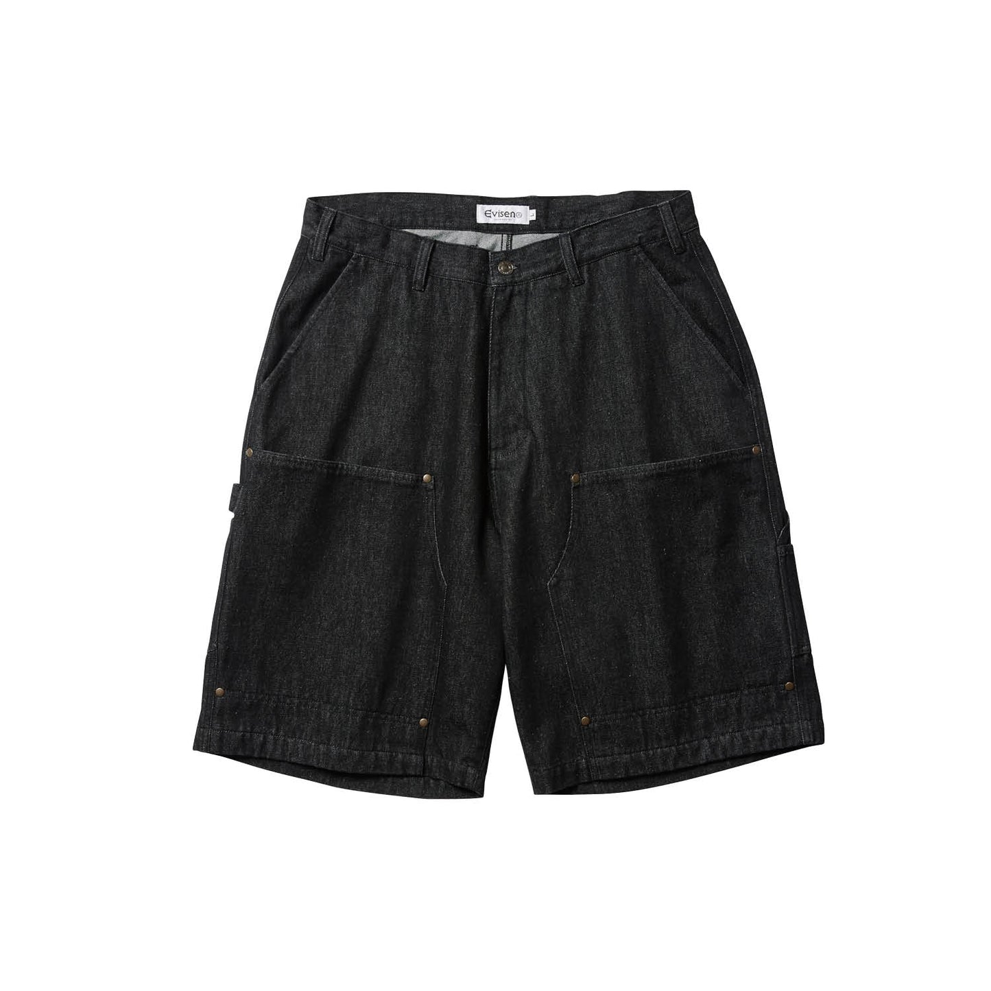 COLORED DEMIN WORK SHORTS - BLACK