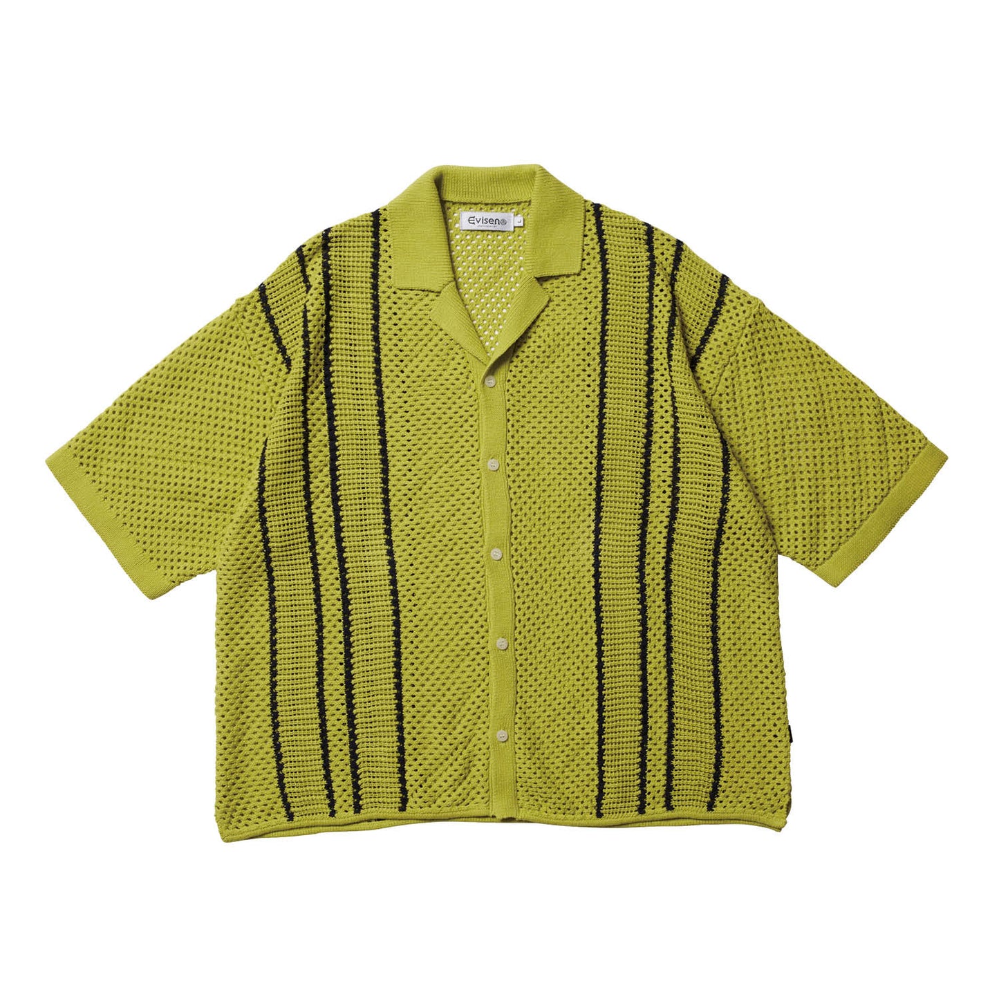 STRIPE CROCHET SHIRT - GREEN