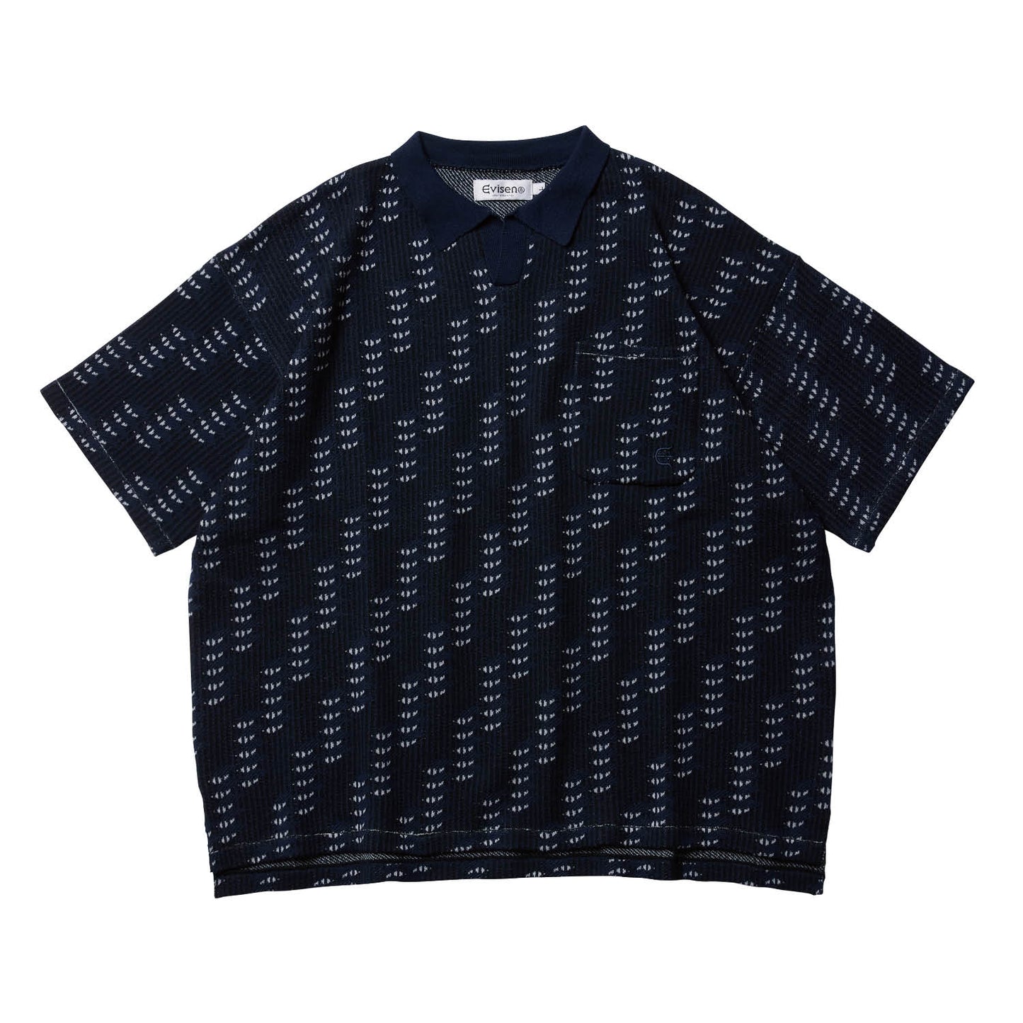 REPETITION KNIT POLO SHIRT - NAVY