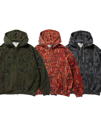 DOKURO CAMO ZIP HOODIE - ORANGE