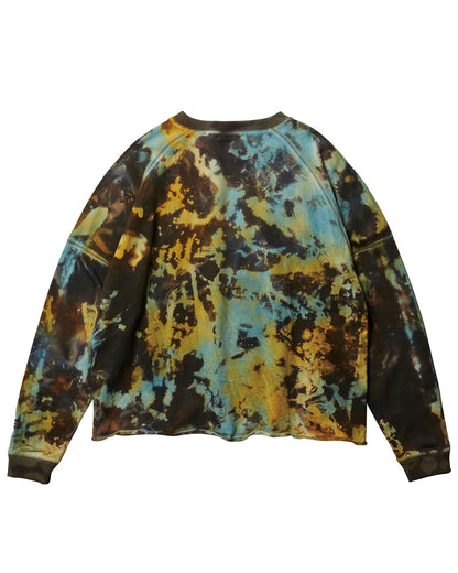 DYE LONGSLEEVE SWEAT - BLACK × BLUE