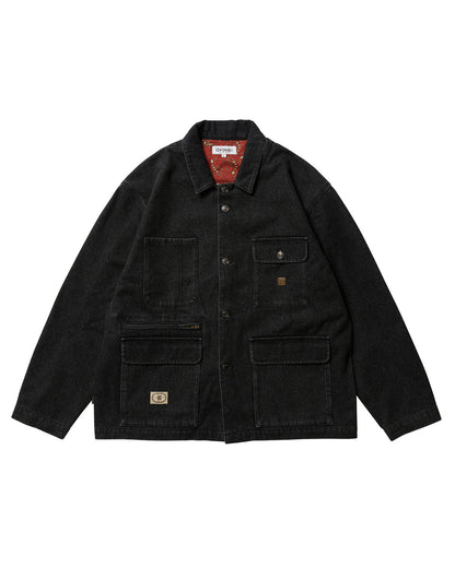 SHRIMP DENIM COVERALL - BLACK