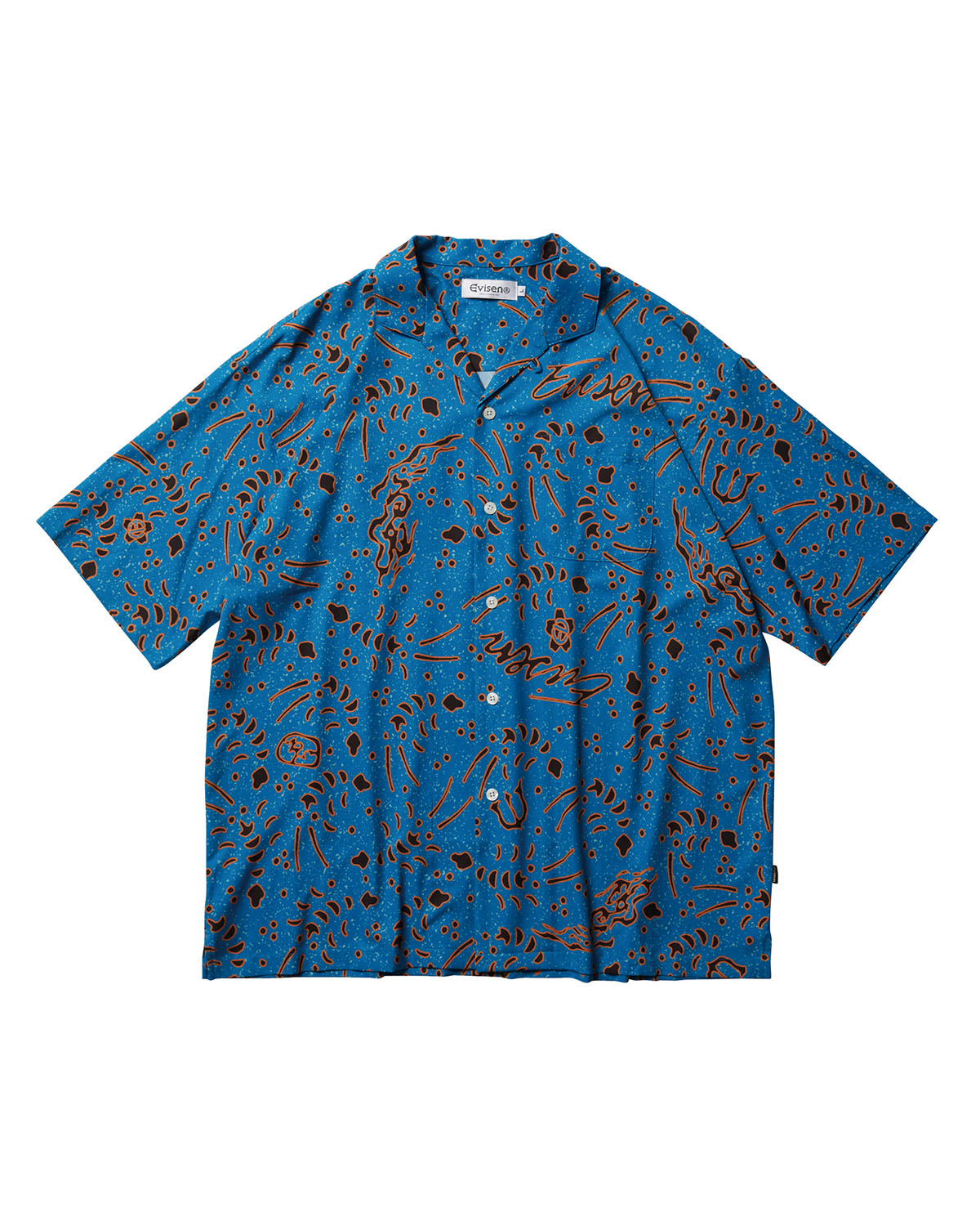 SHRIMP CHIRASHI STRETCH SHIRT - BLUE