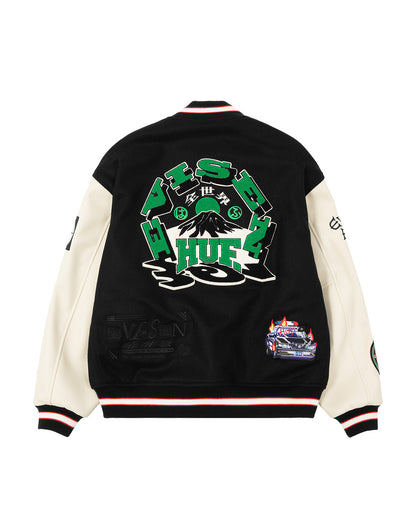 HUF x EVISEN STADIUM LOGO JACKET - BLACK