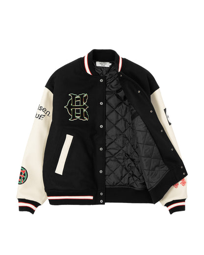 HUF x EVISEN STADIUM LOGO JACKET - BLACK